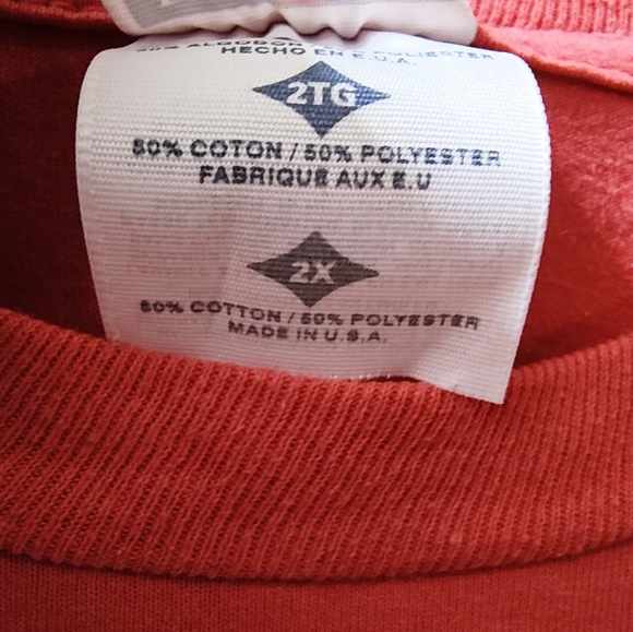 Vintage Jerzees T-shirt Bear Club Women's 2X Made In USA Hot Pink Salmon Clean - Picture 4 of 9